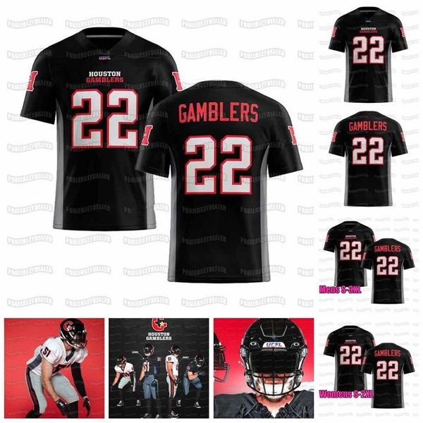 

nc202 2022 gamblers usfl football jersey julian allen kenji bahar brandon barnes erick browne nick buchanan avery gennesy tyler higby brando, Black