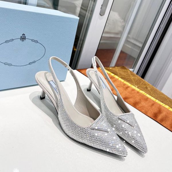 

womens designer shoes sparkle heels pointed toe high heels rivets luxurys dress pumps dupe shiny leather sandals party, Black