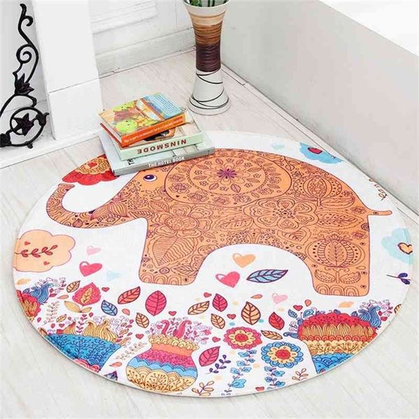 

cartoon animals soft round decorative carpet pad baby child kid's play crawling non-slip mat play mat toy christmas gifts 210402