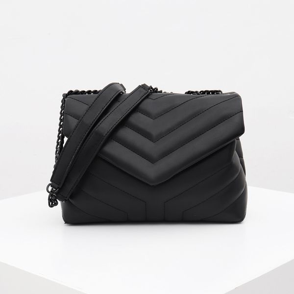 

fashion handbags womens messenger bags designers solid chain black hasp with built compartments dinner cross body shoulder bag loulou ladies
