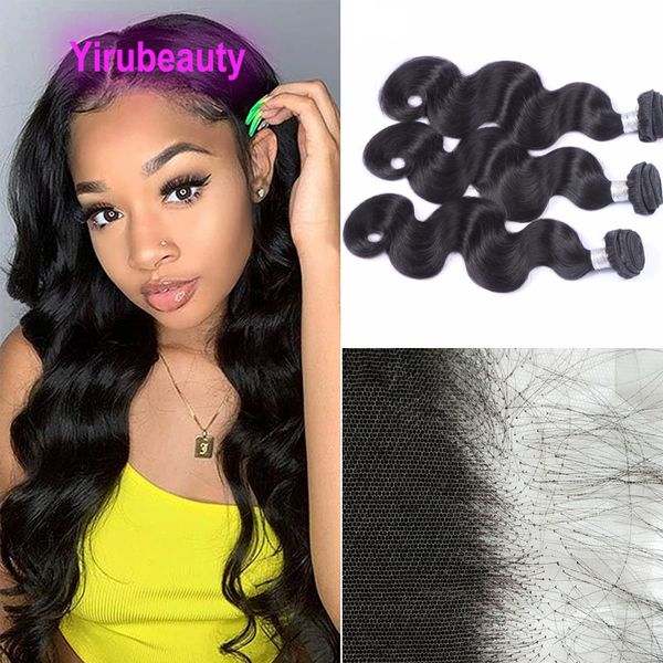 

malaysian human hair wefts with hd 5*5 lace closures part body wave swiss lace color yirubeauty natural color, Black;brown