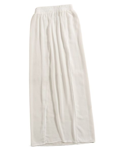 

solid chiffon cover up skirt y0by#, White;black