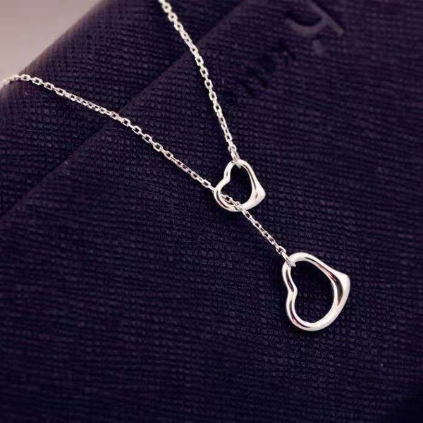 

original blue box gift tiff 925 silver designer necklace love pendant heart beads chain return gold t key gold luxurious for women couple fa