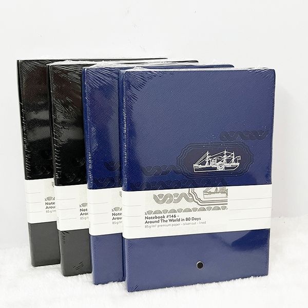 

lgp luxury design around the world in 80 days 146# notepads classic leather & quality paper carefully crafted notebooks, Purple;pink