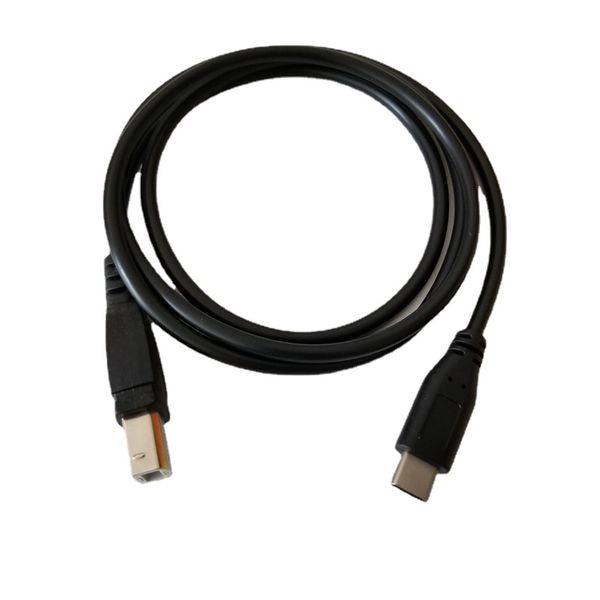 USB 3.1 Typ C auf USB Standard B Port Datenverlängerungskabel für E-Piano, Android-Telefon, OTG-Druckeranschluss, Schwarz, 1 m
