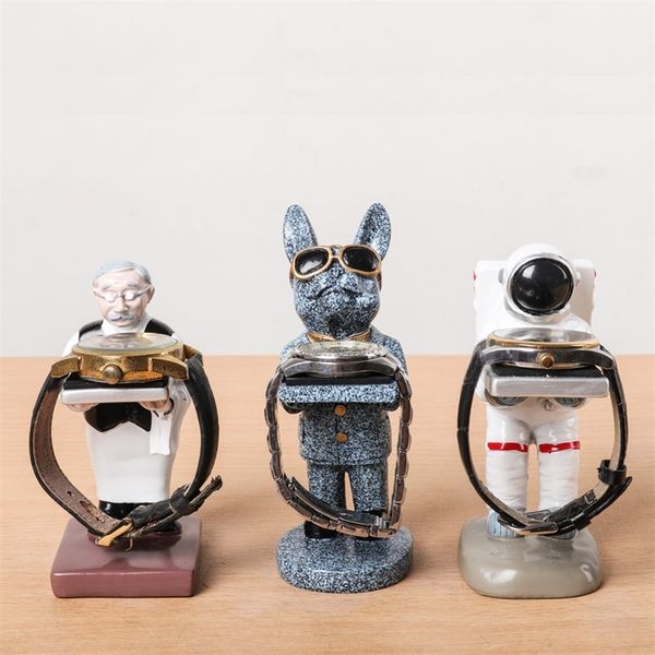 

cool creative resin watch stand butler storage box case fashion display holder jewelry gift drop 220624, Black;blue