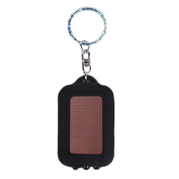 Outdoor Gadgets Schwarz Mini Tragbare Solar Power 3 LED Licht Schlüsselbund Schlüsselbund Taschenlampe Taschenlampe Notfall Licht Werkzeuge Überleben