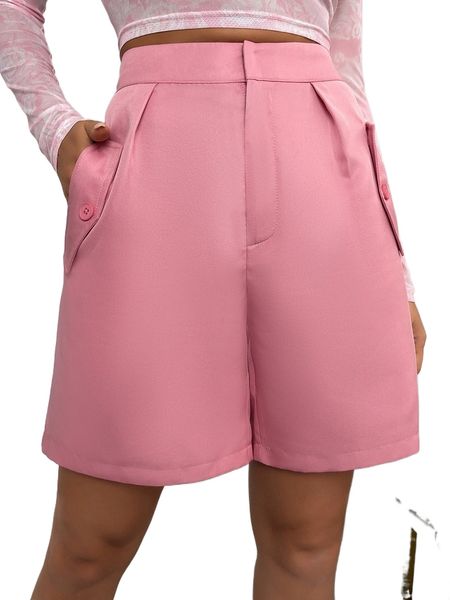 

high waist slant pocket bermuda shorts j0gq#, White;black