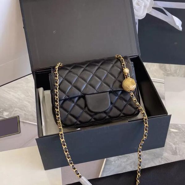 

tz france ladies classic mini flap square lambskin bags genuine leather crush gold ball adjustable shoulder strap turn lock luxury designer