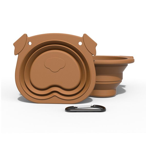 Köpek Taşınabilir Katlanabilir Pet Bowl Gıda Su Silikon Çanak Katlanabilir Açık Seyahat Malzemeleri S6246