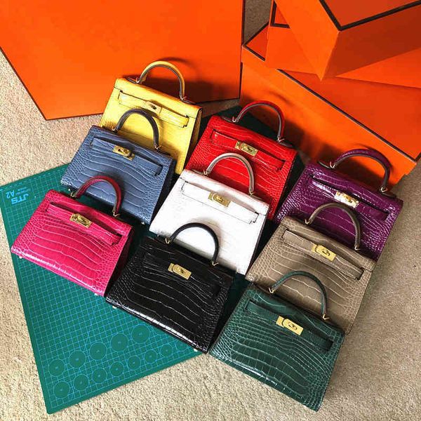 

designer handbag high gloss leather kely ii crocodile mini bag