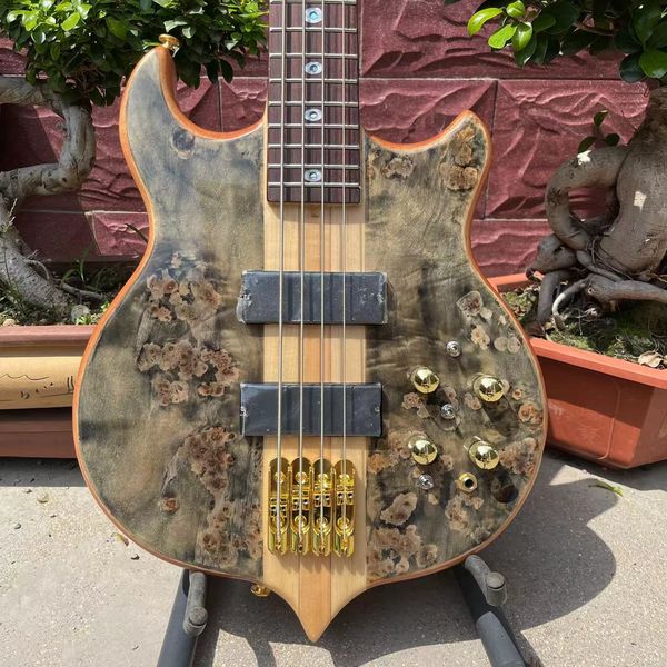 

custom burst maple 4 5 6 strings bass guitar neck through body customized alembi electric bass