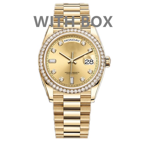 

mens automatic watch mechanical watch 41mm 904l full stainless steel diamond bezel water resistant sapphire luminous watches montre de luxe, Slivery;brown
