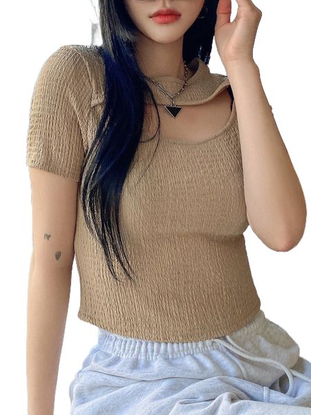 

dazy textured cut out tee x5mq#, White