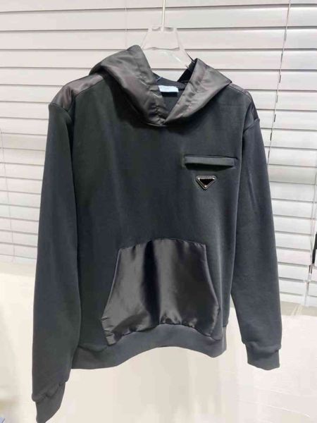 

women hoodie sweatshirt with triangle letters long sleeves hooded lady tees sweatshirts fashion style hoodies size s, Black