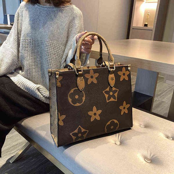

factory online export designer brand bags tote trendy large capacity fashion printed women's commuter handbag contrast single shoulder