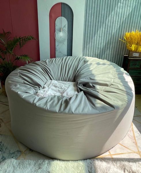 

Dropshipping 6-7FT Soft Light Grey Fabric Soy Bean Bag Lining For EPP Foam Filling