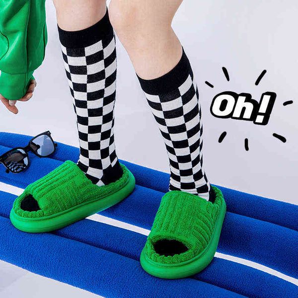 

women slippers green corduroy flat shoes luxury brand sandals peep toe thick sole women flip flops indoor outdoor home house, Black