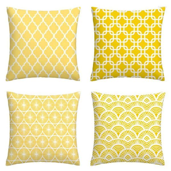 Travesseiro /decorativo Sofá de travesseiros geométricos amarelo e branco decorativo Tampa 60x60 pode ser personalizada sua decoração em casa /decorativo C