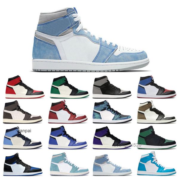 

2022 original jumpman 1s basketball shoes 1 men's turbo green unc dark mocha tie dye court purple bred toe cactus jack chicago obsidian