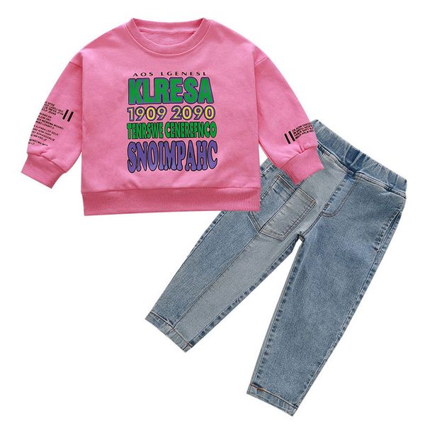 

boys clothing sets baby suits kids clothes children outfits wear spring sweater jeans two-piece children's korean casual e1570, White