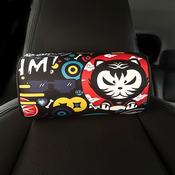 

car styling seat neck pillow protection pu auto headrest support rest travelling car headrest neck rest interior accessories
