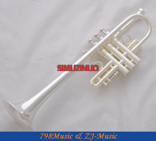 

professional new silver plated eb/d trumpet horn 3 monel valves with case
