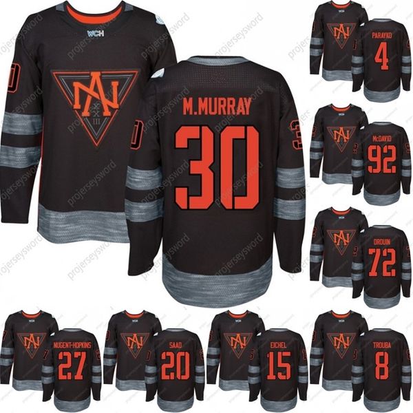 Mit Coppa del mondo di hockey 2016 Maglia della squadra nordamericana M.murray Mackinnon Nugent-hopkins Monahan Saad Eichel Couturier Maglie da hockey personalizzate