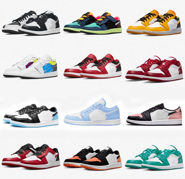 

authentic 1 low mid invert basketball shoes gym red unc bio hack video game sneakers light iron ore game chicago university gold 1s low, Black