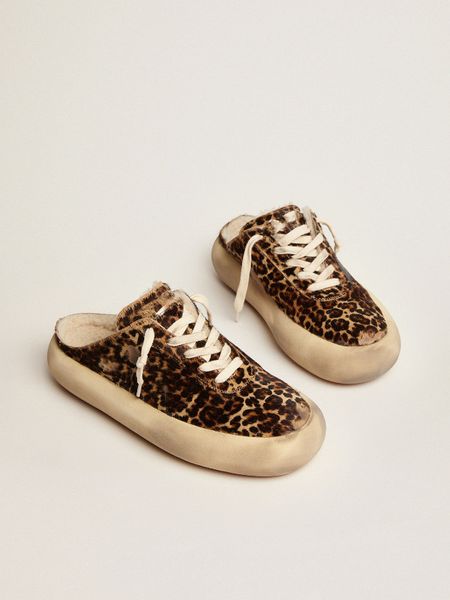 Little Dirty Shoes Designer Luxury Italian Vintage Handmade Space-Star Sabot Shoes Animal Print Pony Skin Shearling Lined-2