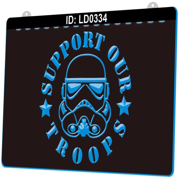 

ld0334 support our troops 3d engraving led light sign whole retail208d