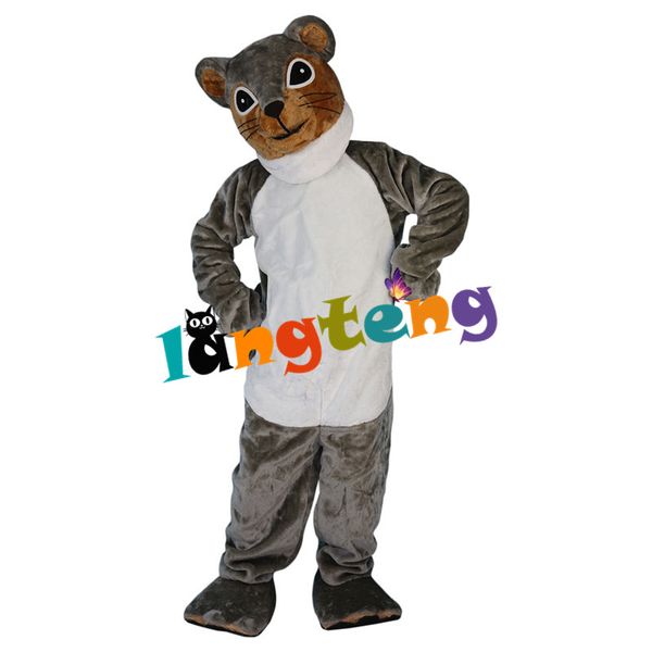 Costume da bambola mascotte 896 Costume da mascotte scoiattolo grigio Animale peloso per abiti da personaggio completo a grandezza naturale