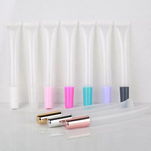 

wholesale cosmetics lipgloss packaging long slim 15ml squeeze tube lip gloss bottle lipstick lipbalm soft tubes custom private label lipglos