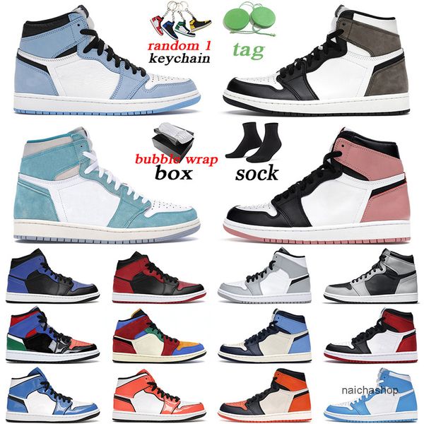 

with original box jumpman 1 men women basketball shoes 1s high og university blue rust pink hyper royal mid purple pulse outdoor mens jorda, Black