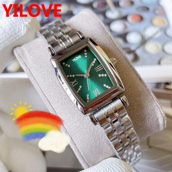 

luxury designer women's fashion watch stainless steel bone bracelet diamond timing clock three-hand simple bucket quartz sports wristwa, Slivery;brown