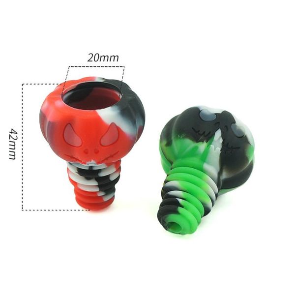 Acessório de fumantes Linda tigela de cachimbo de cachimbo para bonicone de vidro/silicone de 18 mm bongos de silicone inquebrável com abelha