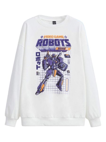 

x ilustrata japanese letter & cartoon graphic sweatshirt q4w3#, Black