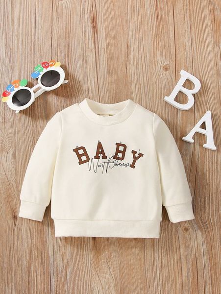 

baby letter graphic sweatshirt she01, Black
