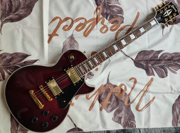 

electric guitar wine red lp rosewood fingerboard gold accessories level guitar our store can customize any style of ele