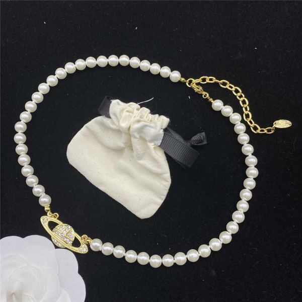 

women retro pearl necklace designer luxury jewelry mens classic star pattern gold necklaces with diamond womens neckwear silver pendants, Golden