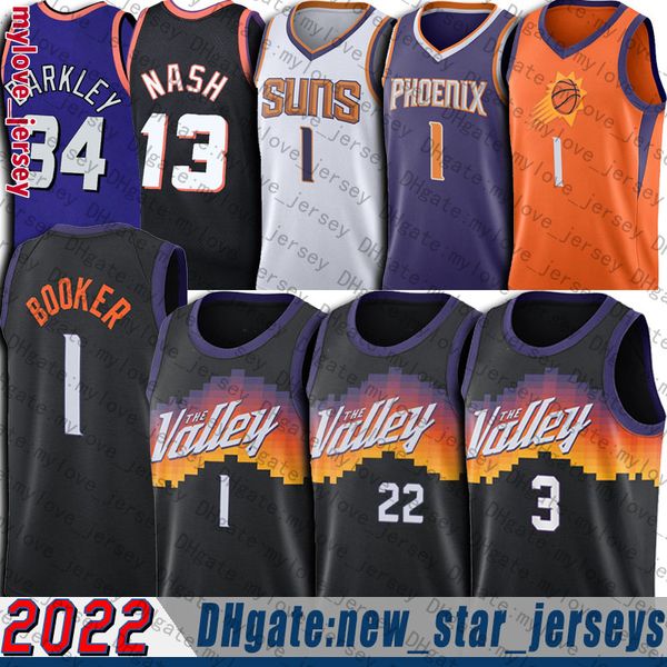 

basketball jersey devin booker chris paul 1 3 charles barkley steve nash mens deandre ayton, Black;red