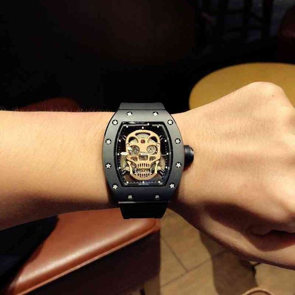 

uxury watch date luxury mens mechanics watch richa wristwatch business fashion rm052 automatic mechanical skeleton personality milles r holl, Slivery;brown