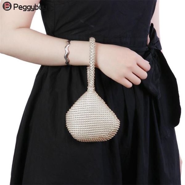 

metal evening clutch bag fashion lady female diamond chain handbag for wedding 220608