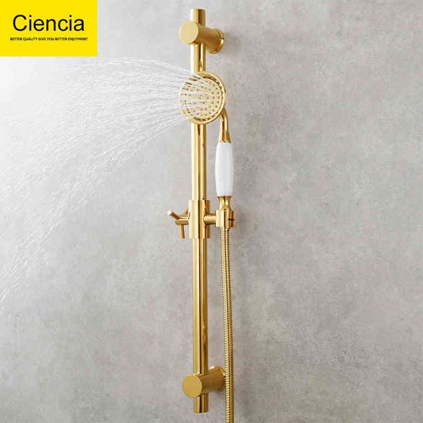

bath faucet copper gold shower lift rack bet accessory set movable rod hgei