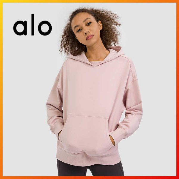 

alo yoga fall winter women's new hoodie sports long sleeve warm loose running outdoor sports shirt vitality leisure dh125, White;red