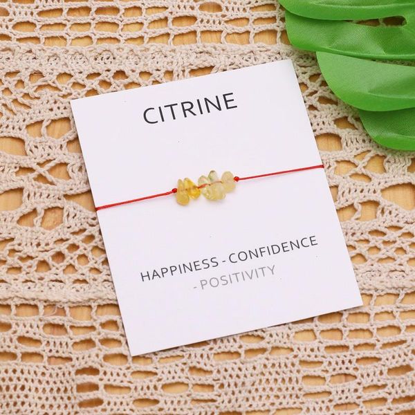 

citrine wish bracelet natural friendship strands stone jewelry women men, Black