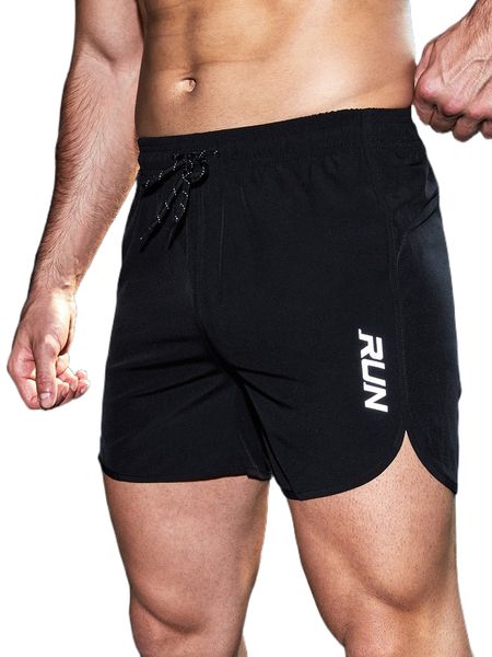 

men letter graphic drawstring waist sports shorts f6pd#, White;black