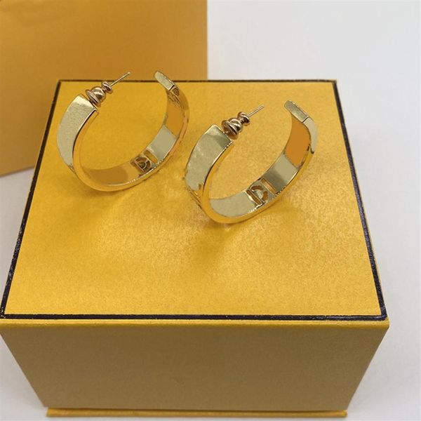 

2022 designer gold earrings for women hoop earring luxurys designers letter pendant f love earrings for gift with box d2202266z250i, Golden;silver