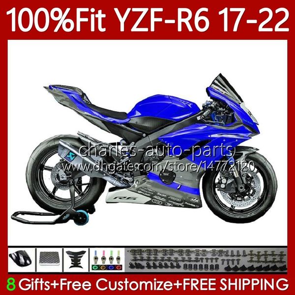 Fairings de injeção para yamaha yzf600 yzf r6 r 6 600 cc yzfr6 17 18 19 2020 2021 2022 corpo 119No.205 yzf-r6 2017-2022 yzf-600 2017 2018 2019 20 21 2 2 2 22 22 OEM Bodywork azul cinza