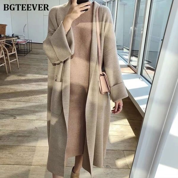 

new casual pocket women cardigan autumn winter long sweater jumper knitted cardigan female striped open stitch sweater coat y200910, White;black